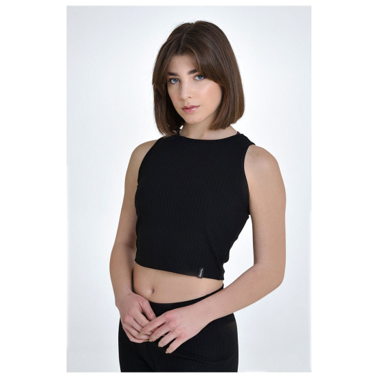 Target Γυναικεία αμάνικη μπλούζα Sleeveless Crop Top "Rib Viscose"